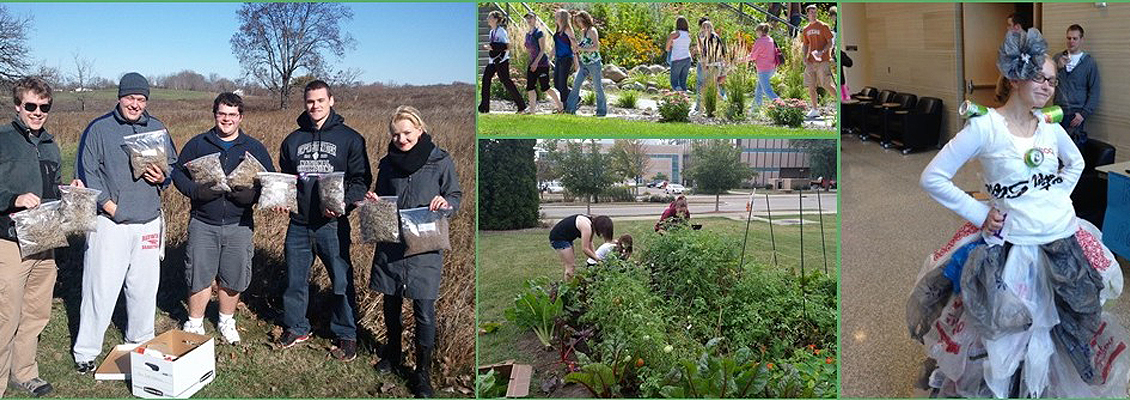 Series of Photos depicting a campus wide event for the environment