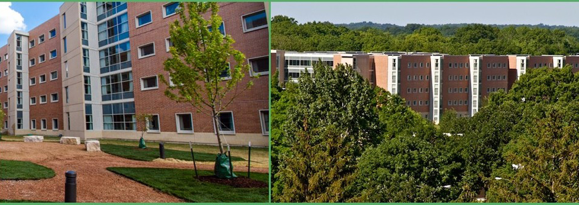 Two photos of Pulliam Hall