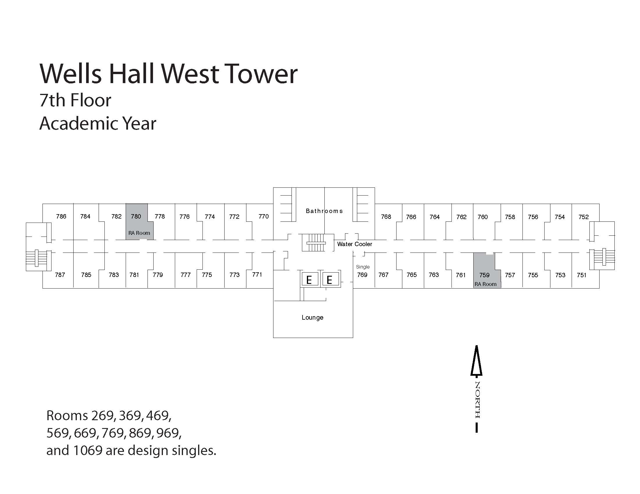 Wells Hall west tower 7th floor