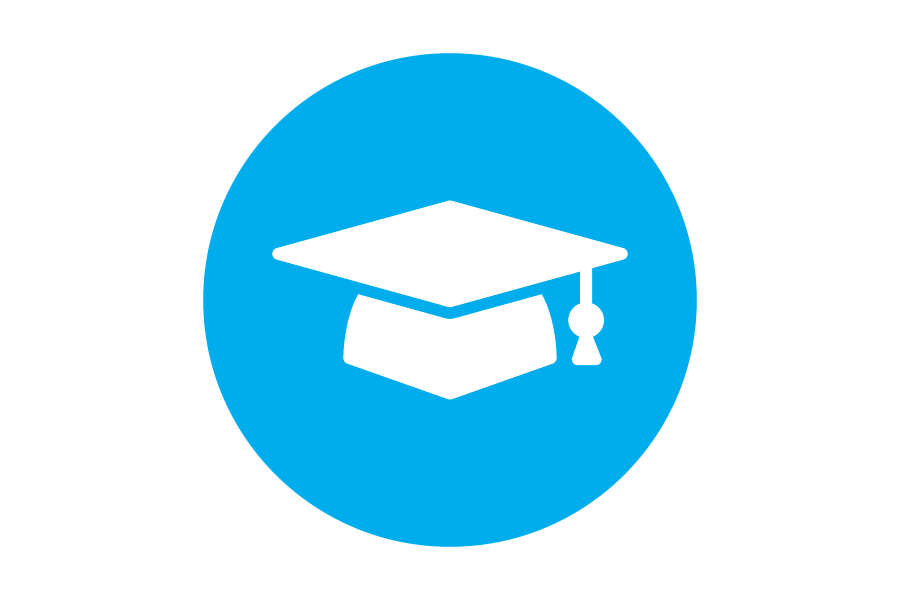Icon of graduation cap representing student success