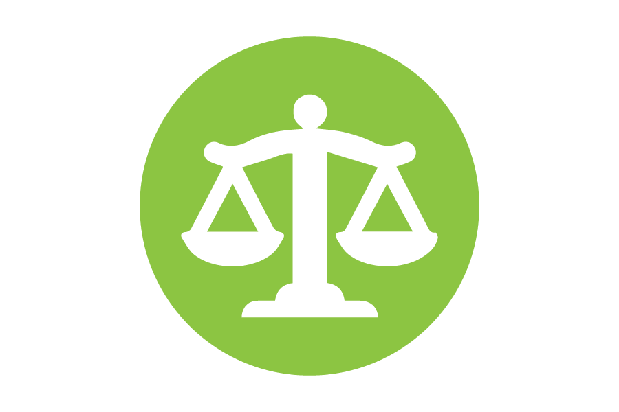 Icon of a legal scale.