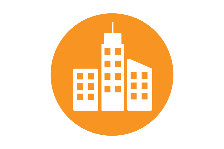 Icon of small buildings.