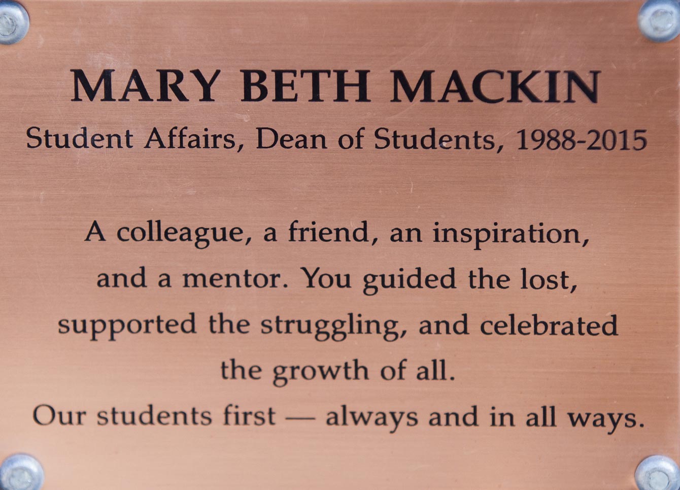 Copper plate: Mary Beth Makin.