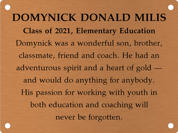 Copper plate, Domynick Donals Milis