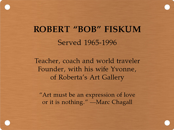 Copper plate, Robert Fiskum.
