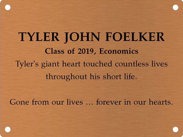 Copper plate, Tyler John Foelker