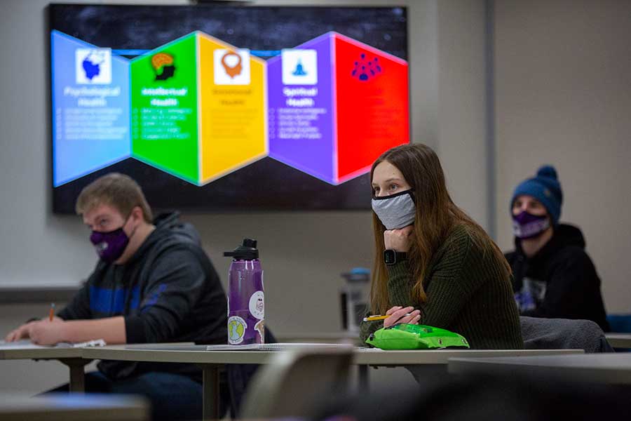 Students sitting in class.