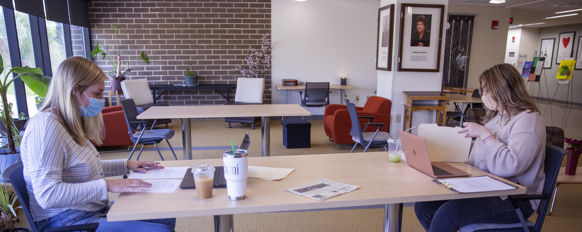 School psychology graduate students study in Laurentide Hall.