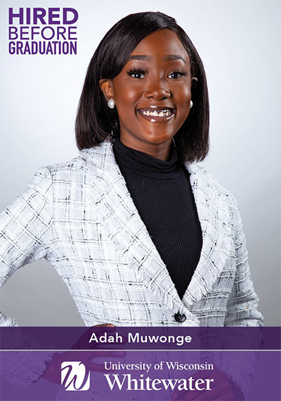 Adah Muwonge at Hired Before Graduation.