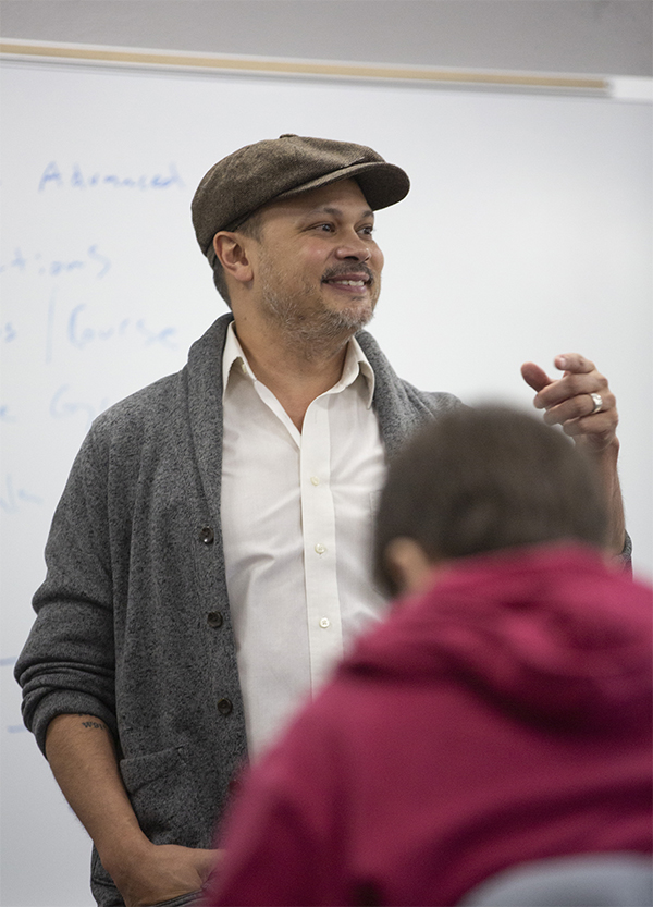 Nicholas Gulig talks to his class.