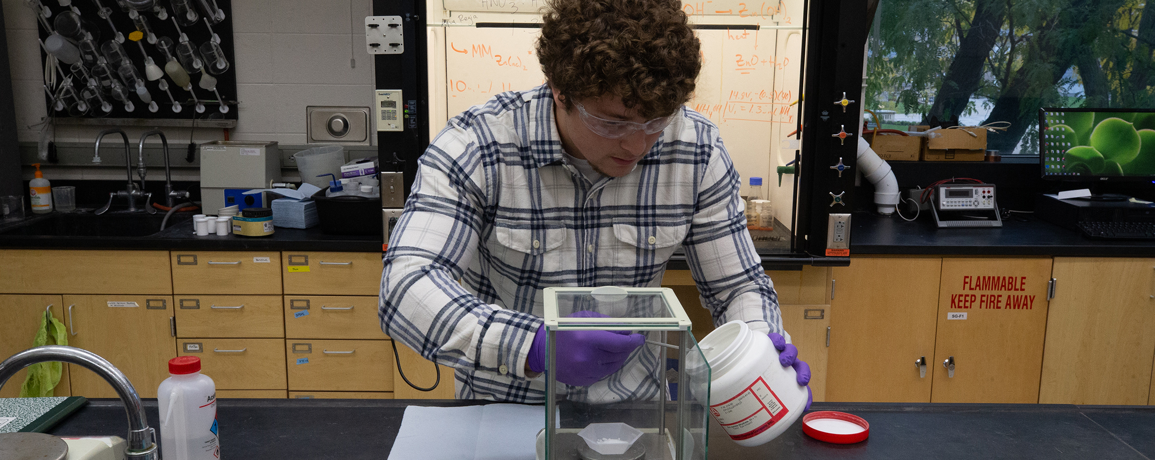 Nick Barmore works in a lab.