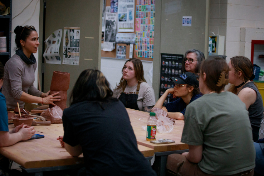 Cristina Cordova speaks to students in classroom.