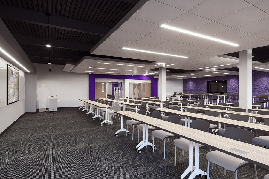 Photo of a lecture hall that will be in Winther at UW-Whitewater.