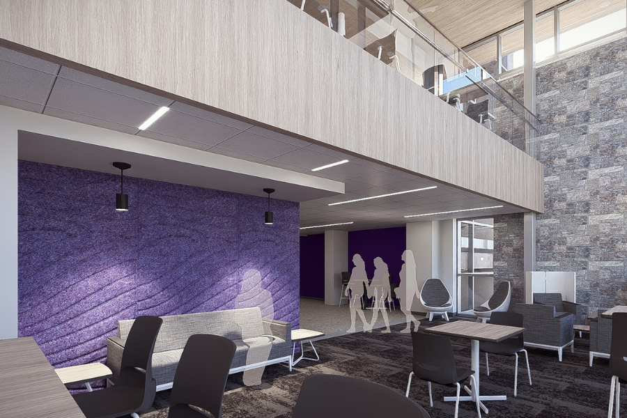 Photo of an updated study room that will be in Winther at UW-Whitewater.