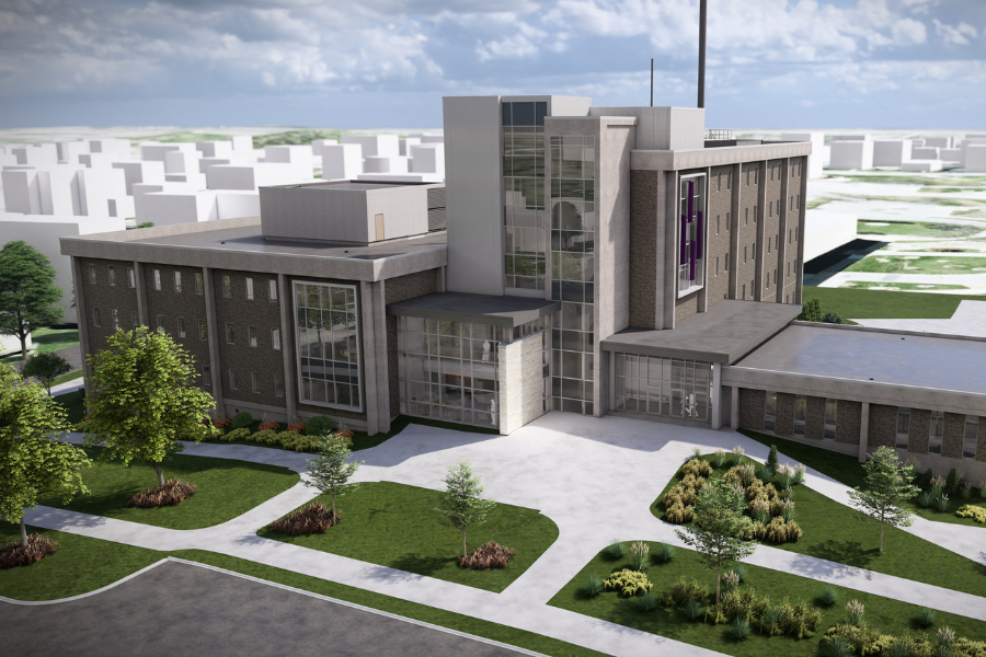 The exterior of Winther at UW-Whitewater.