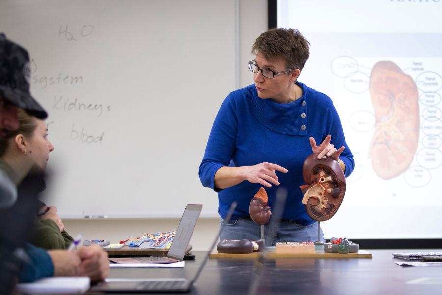 Susan Devries teaches in class.