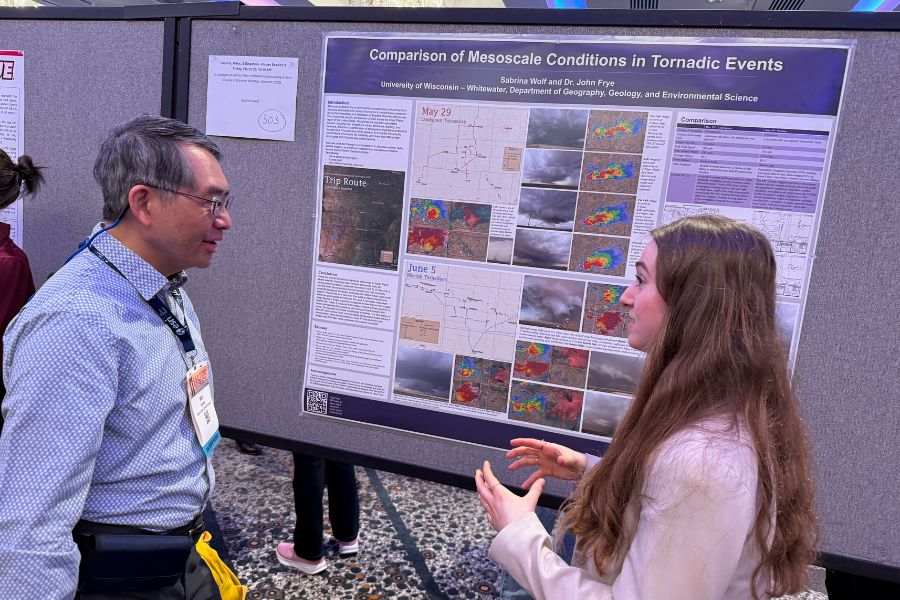 Sabrina presents undegraduate research. 