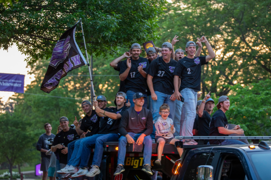 Warhawk Baseball are celebrated with parade in Whitewater.
