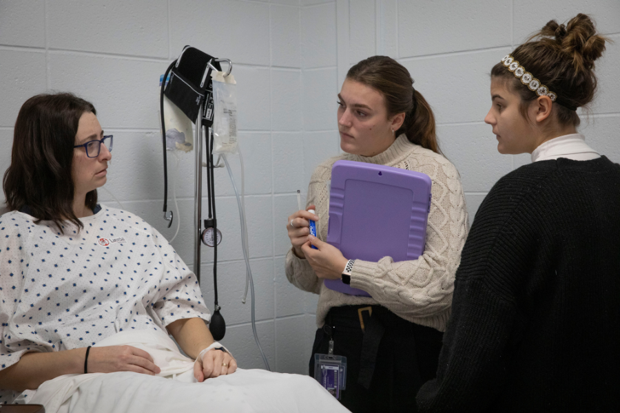 Students working at stimulation project.