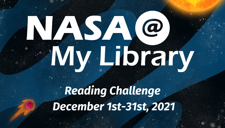 Reading challenge on a space background.