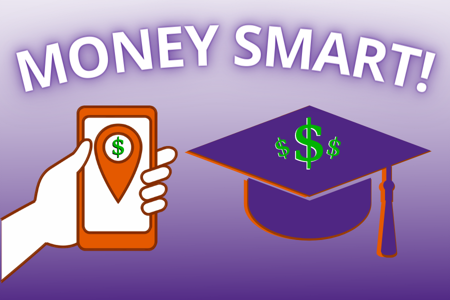 Money Smart on a purple background