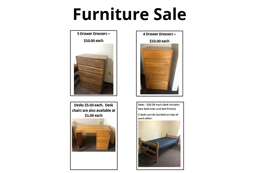 Four types of dressers with prices.