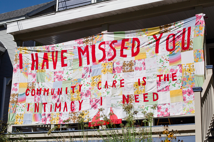 Artistic banner that says I Have Missed You in red letters.