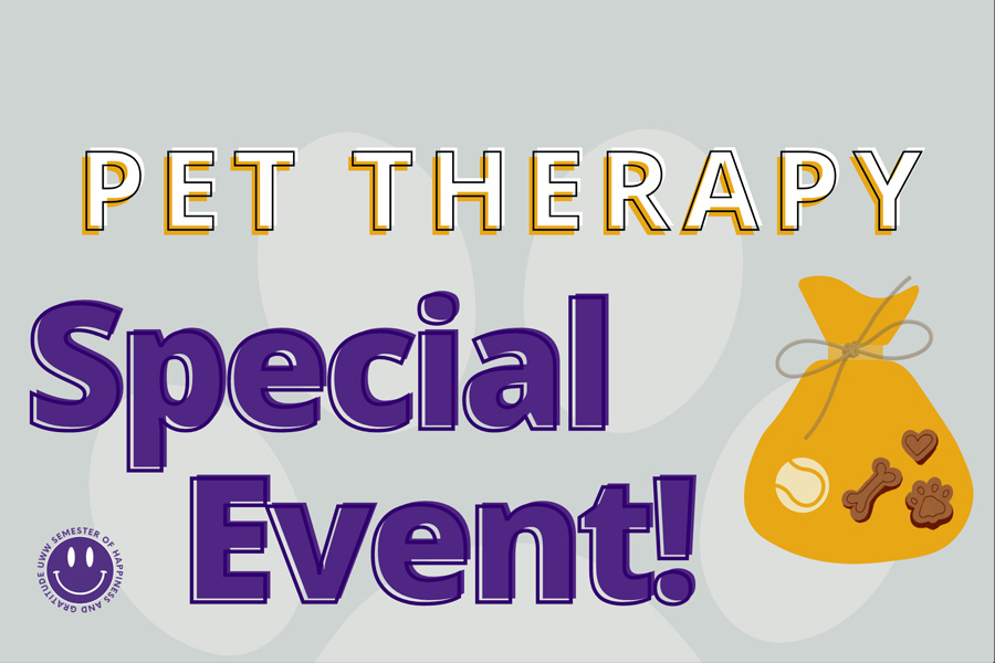 Pet therapy sepcial event graphic.