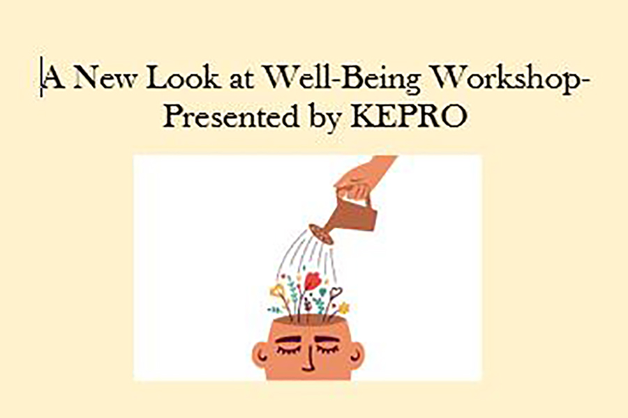 Graphic of someone holding a to-do list and says New Years Resolutions workshop presented by Kepro.