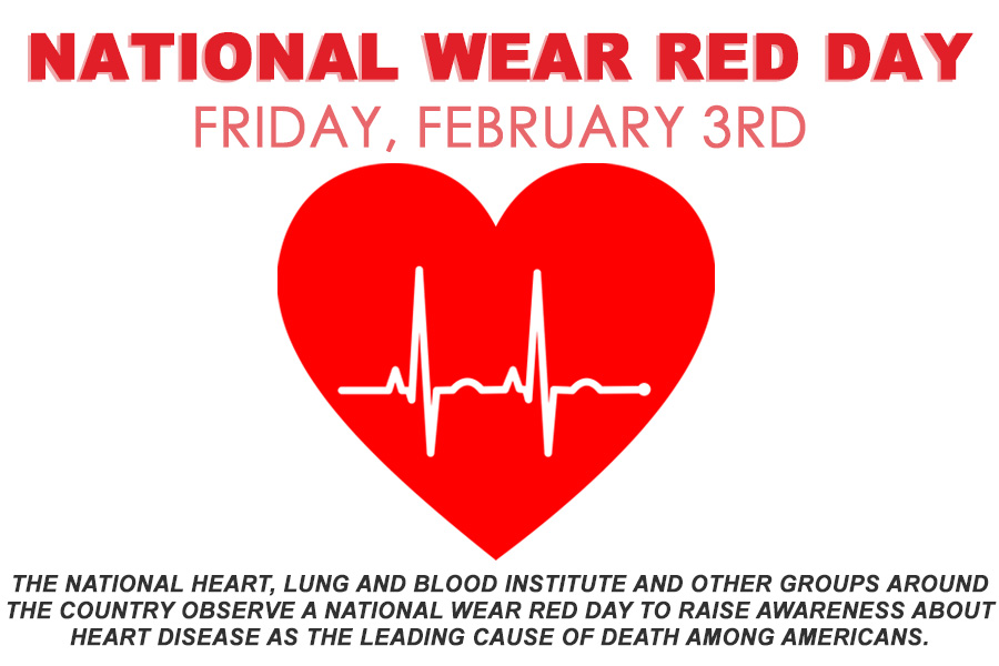 National Wear Red Day with a red heart.