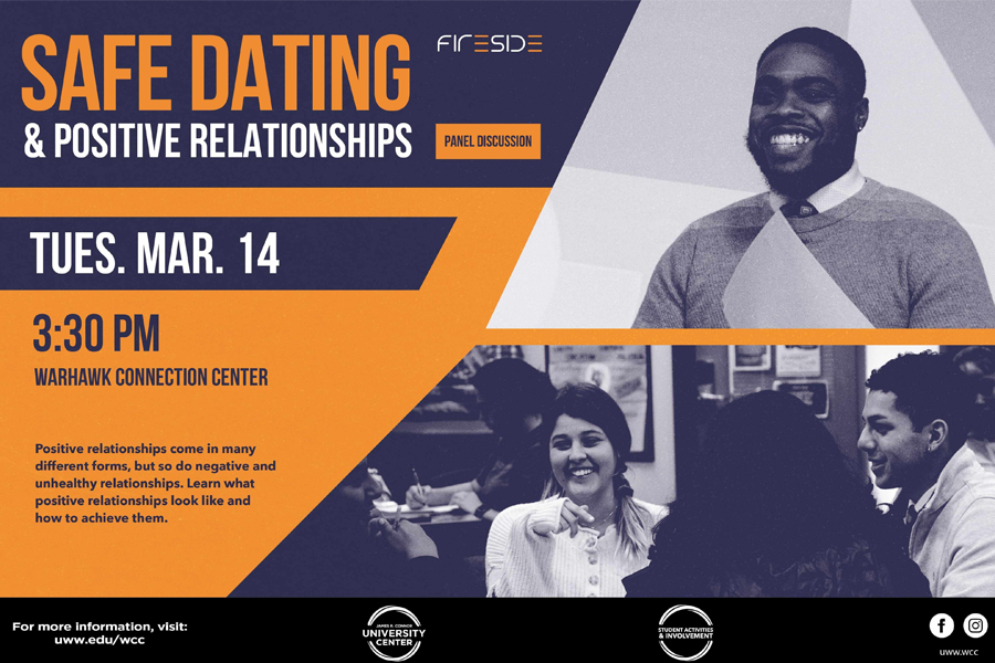 Safe Dating orange graphic.