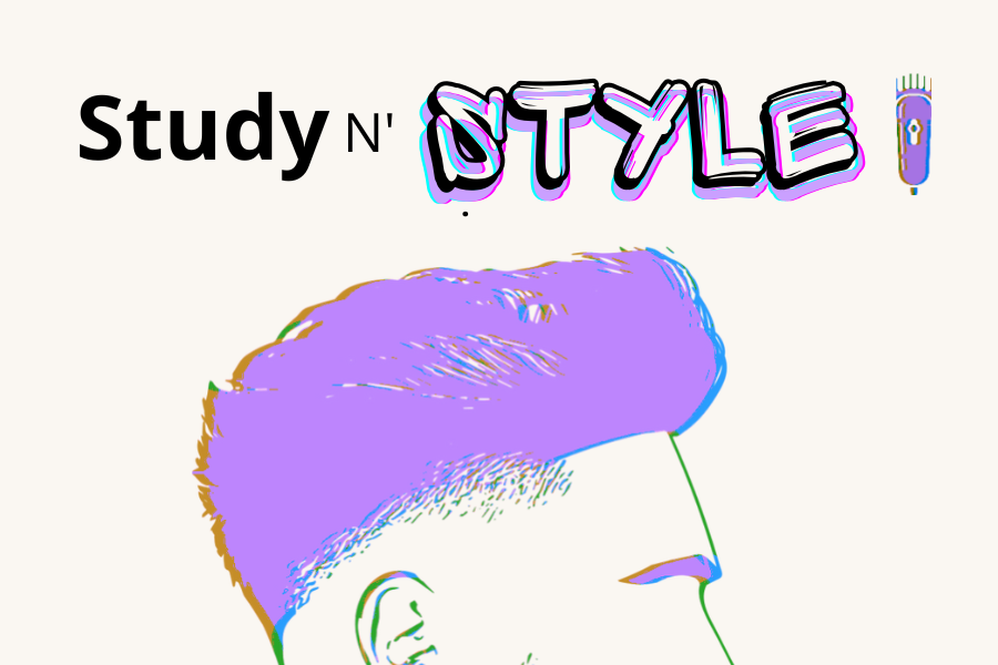 Study N' Style graphic with white and purple background.