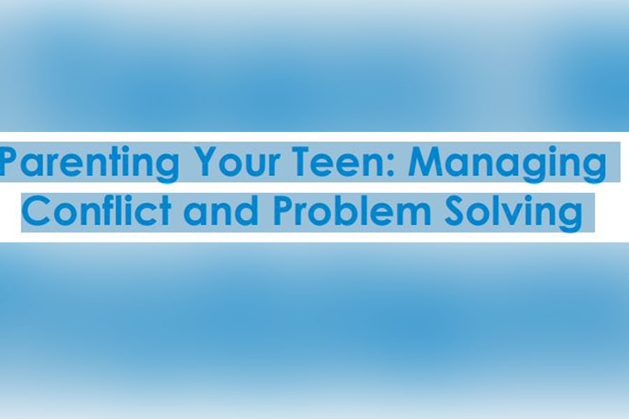 Parenting your teen graphic with blue background.
