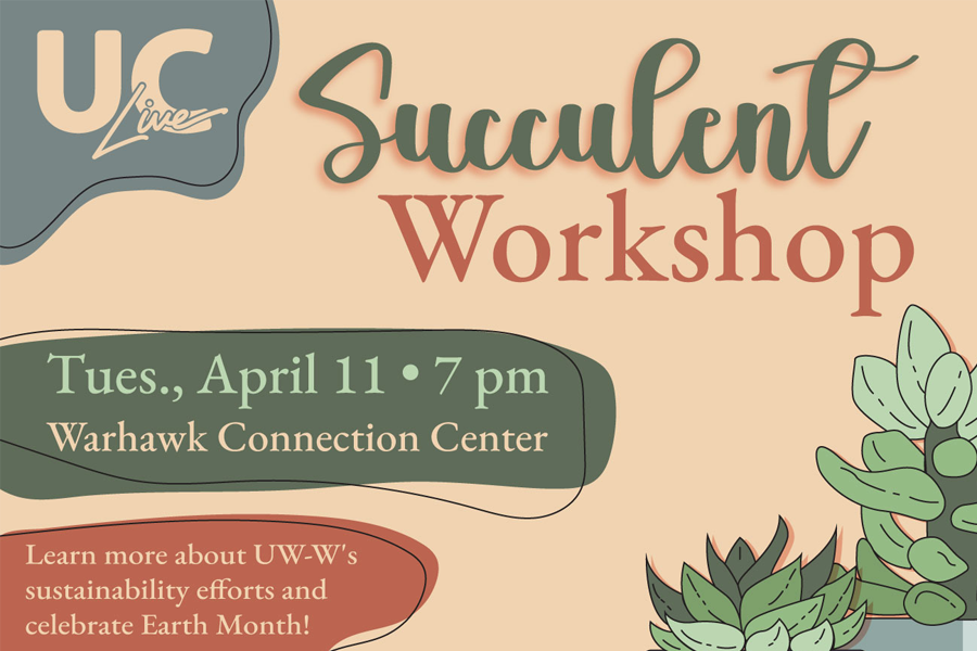 Succulent Workshop graphic with plants.