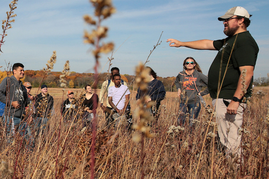 Students out in nature preserve tours.