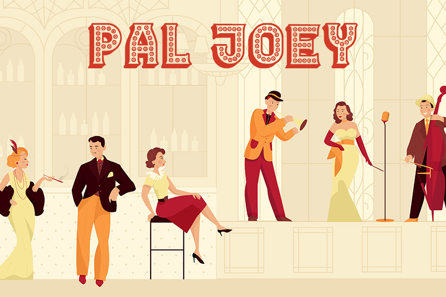 PAL JOEY graphic with yellow background.