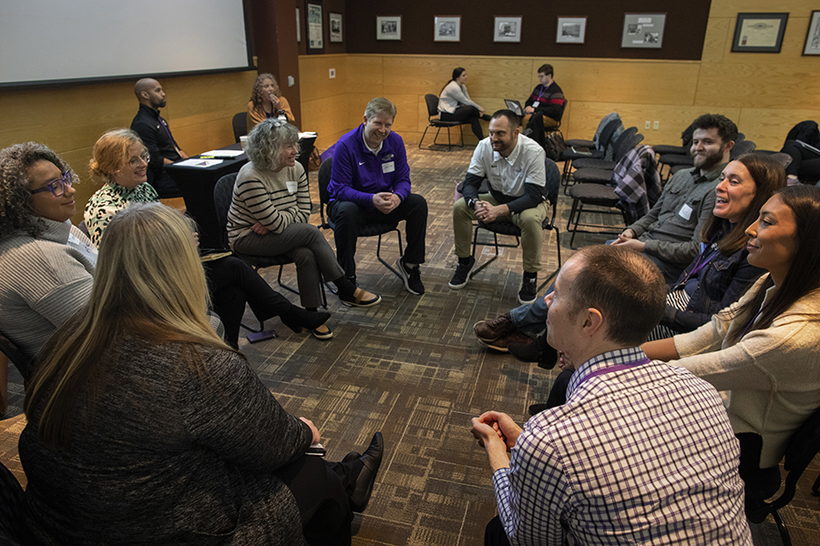 A group discussion at a workshop