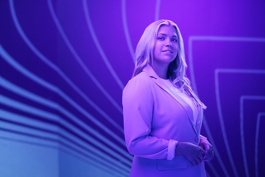 Woman poses for UW-Whitewater College of Business and Economics online