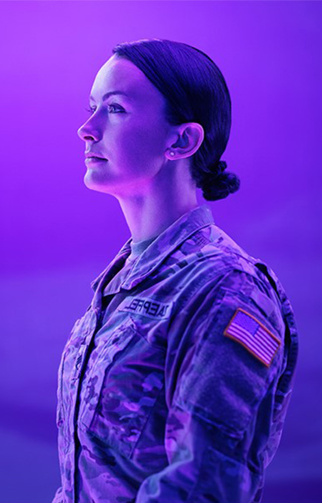 Female military veteran student poses for UW-Whitewater College of Business and Economics online 