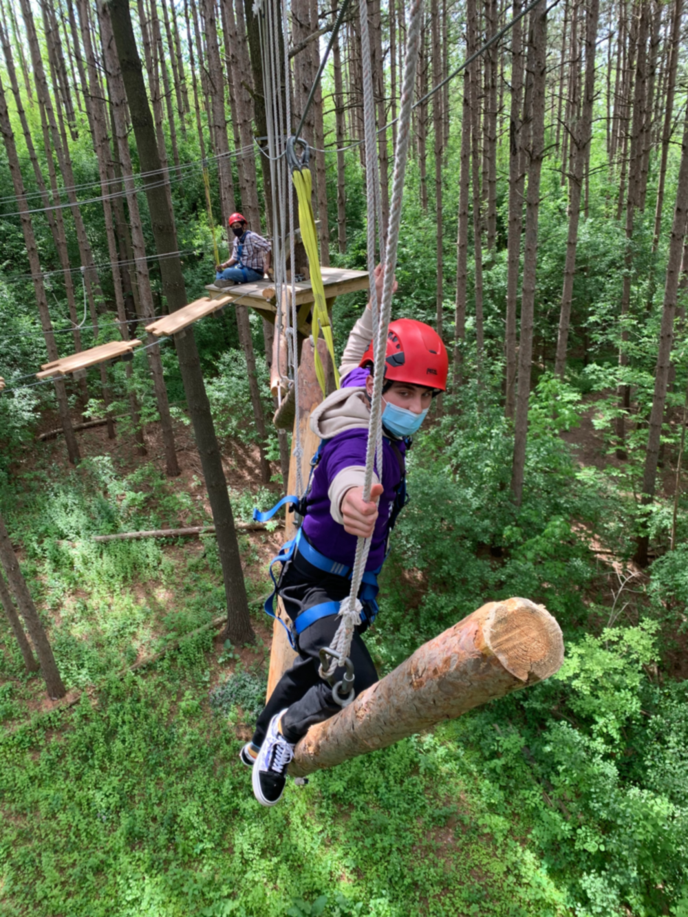 Person on obstacle course