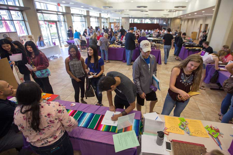 Students in the common area.