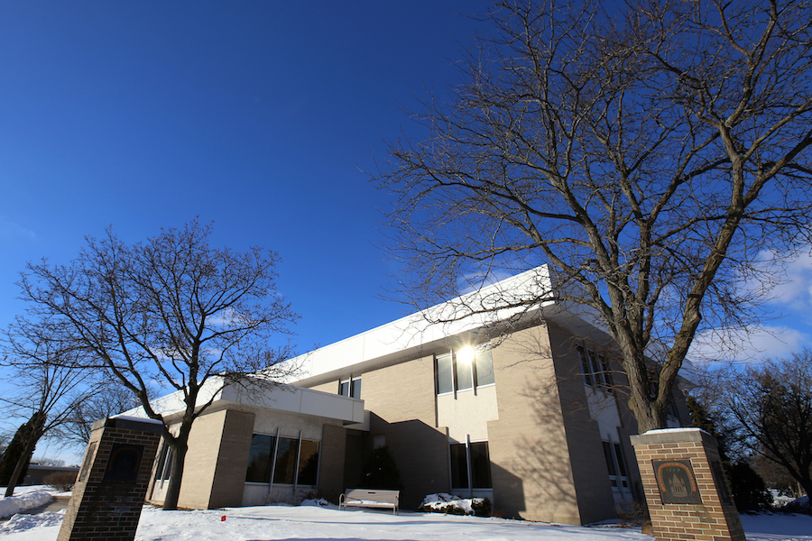 Winter sun shining on the Ambrose Health Center