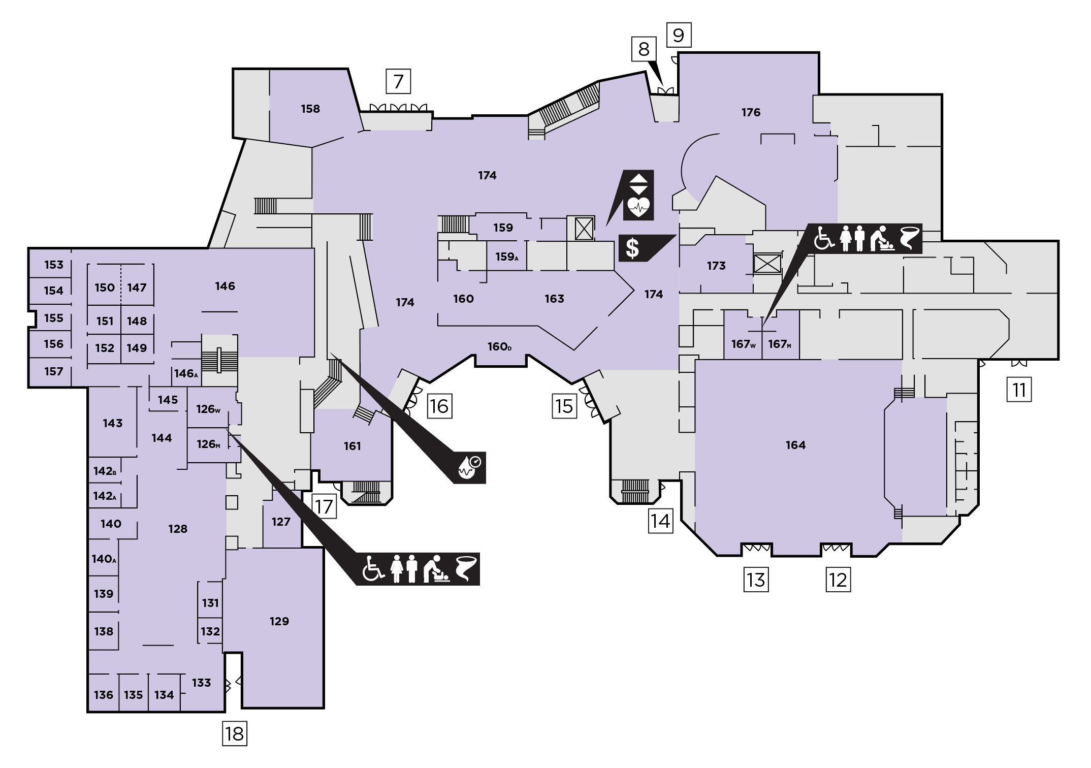 Main Level map of the UC