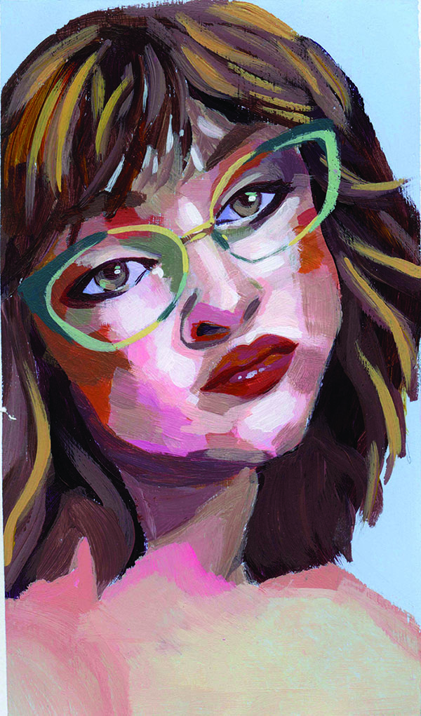 Image of a woman wearing glasses with brown hair