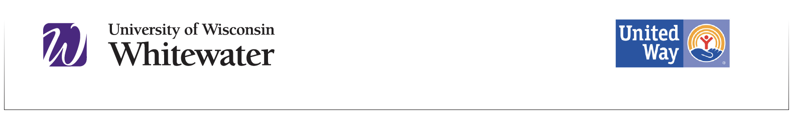 Co-branding treatment between UW-Whitewater and United Way.