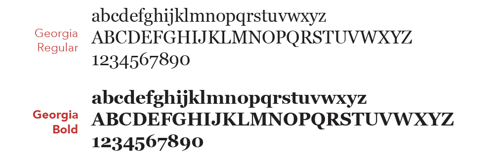 regular and bold Georgia typefaces