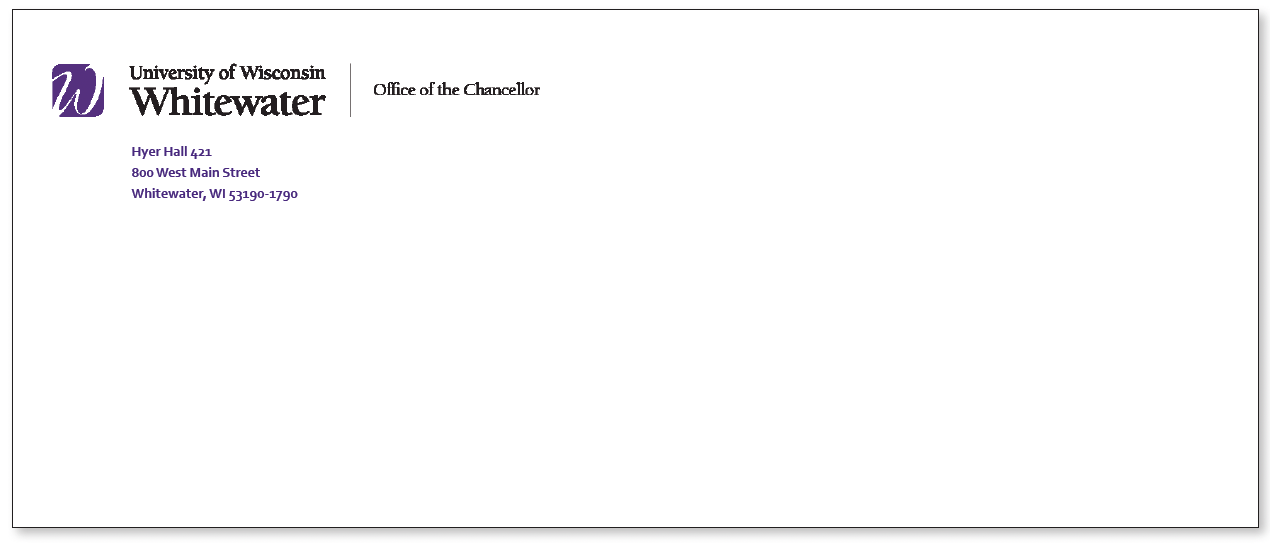 UW-Whitewater-branded envelope.